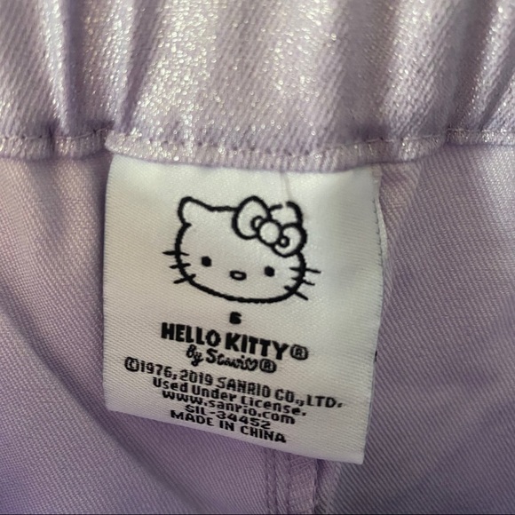Hello Kitty Girls Purple Sparly Metallic Pants 6 - Picture 6 of 13